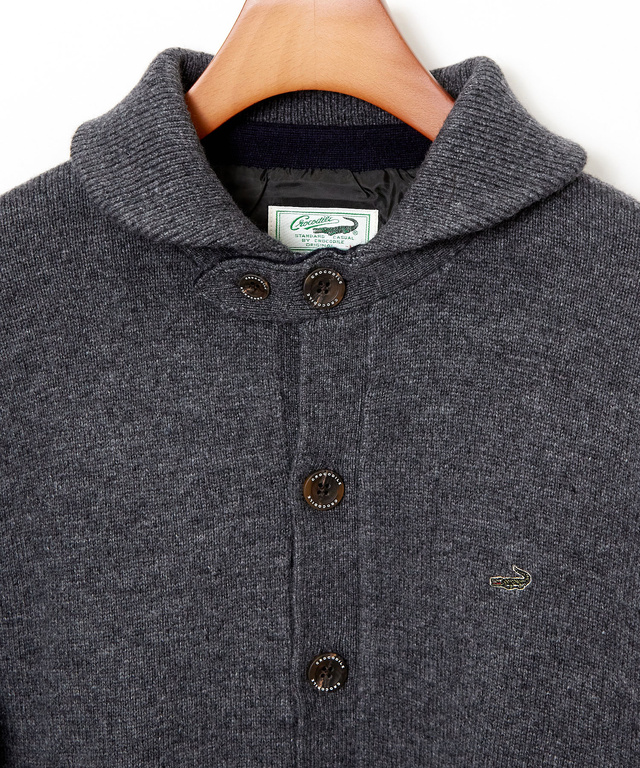 ウールブレンド 裏付き カーディガン