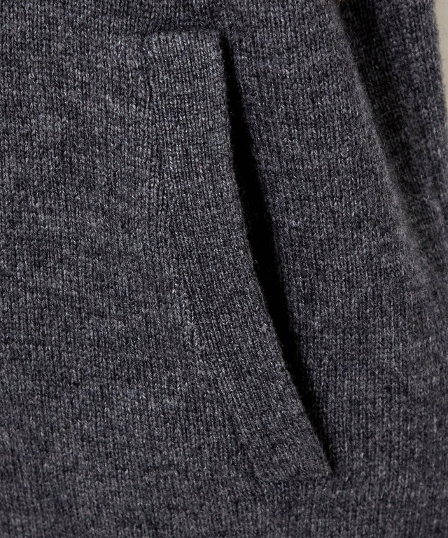 ウールブレンド 裏付き カーディガン