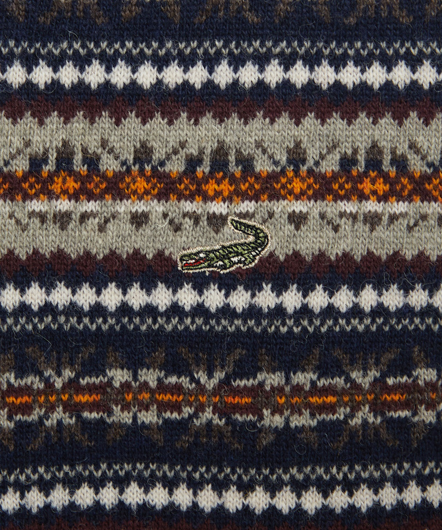 ウール フェアアイル柄  Vネック ベスト【手洗いOK】