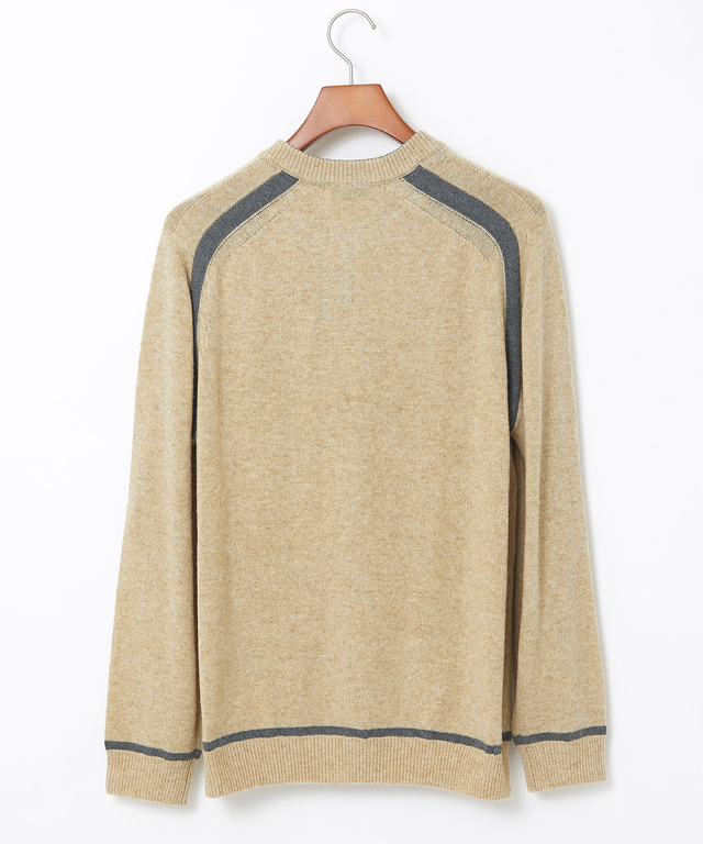 ウールブレンド ヘンリーネック ニット【手洗いOK】