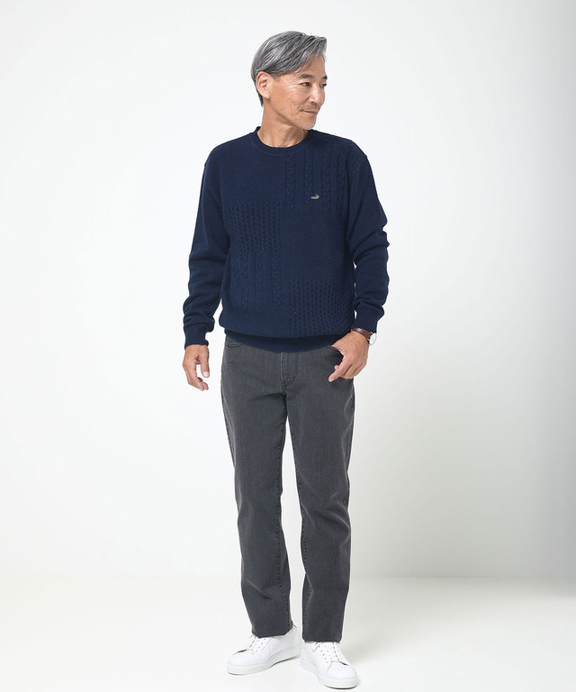 ラムウール マルチパターン ニット