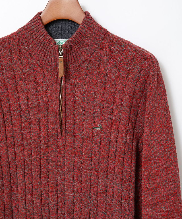 ウールブレンド ハーフジップ ニット