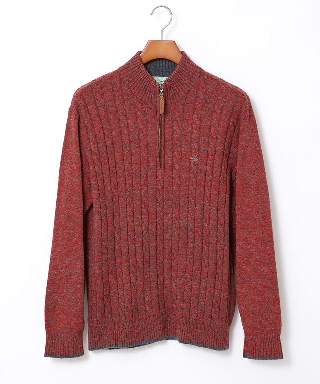 ウールブレンド ハーフジップ ニット