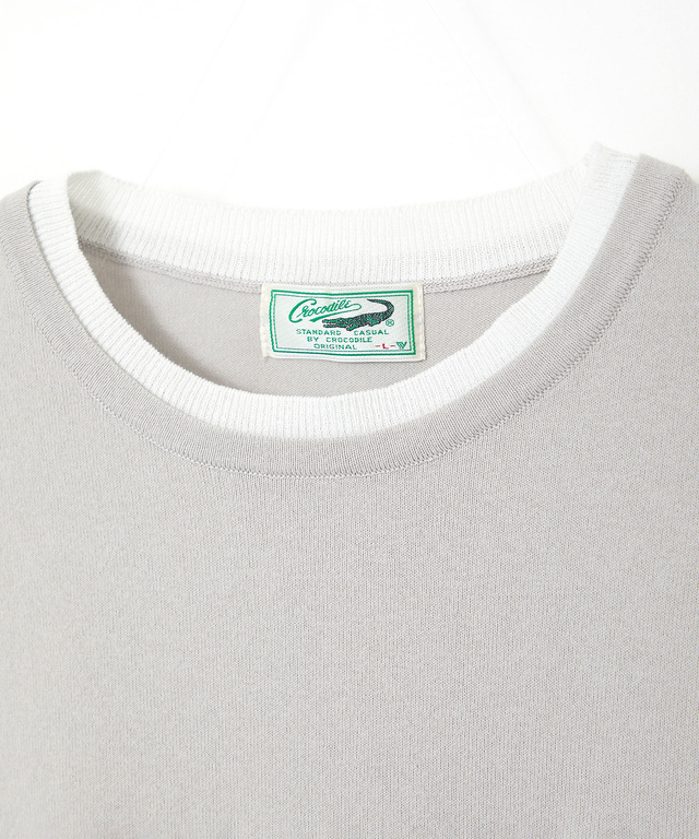 レイヤード風 ニット Tシャツ【手洗いOK】