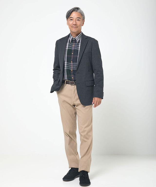 ジャージ素材 テーラード ジャケット