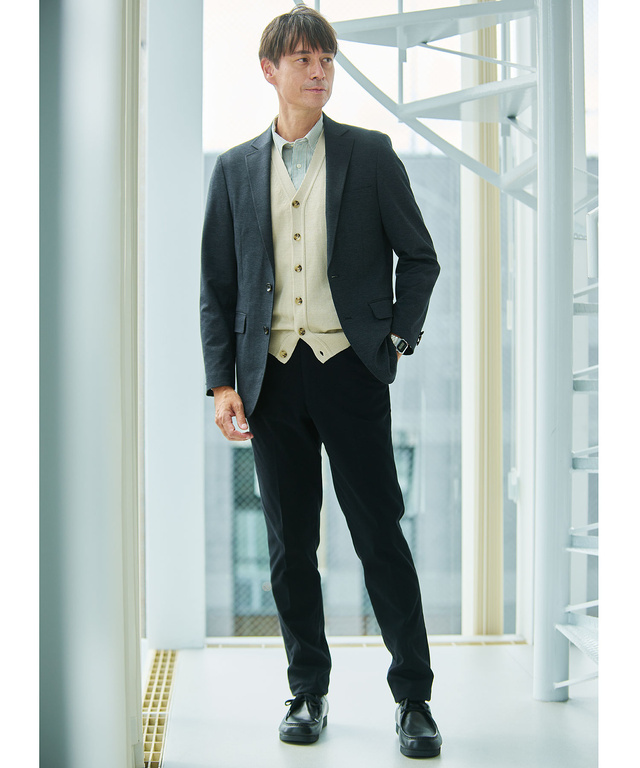 ジャージ素材 テーラード ジャケット