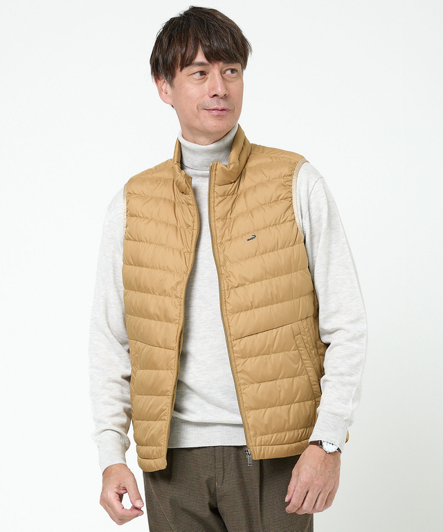 スタンドカラー ダウン ベスト