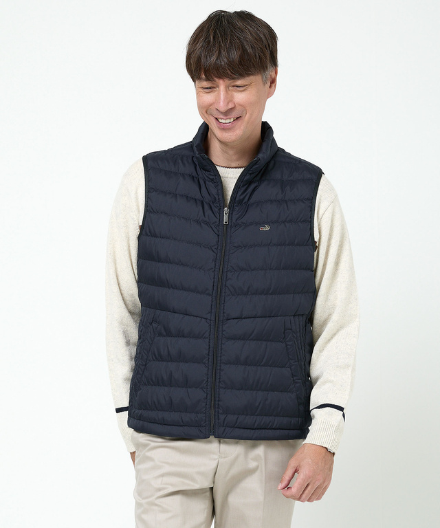 スタンドカラー ダウン ベスト