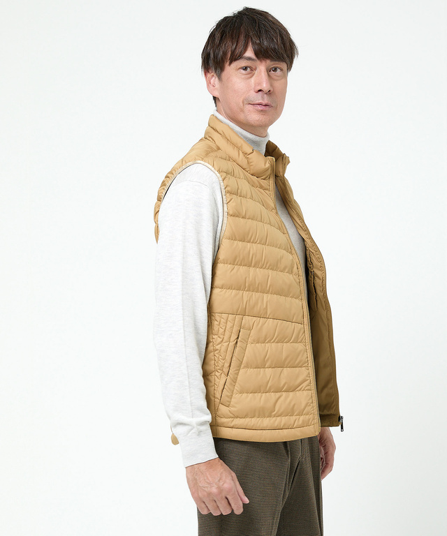 スタンドカラー ダウン ベスト
