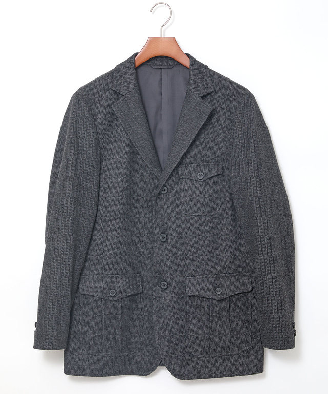 ウールライク ヘリンボーン ジャケット