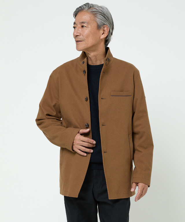 ジャージーメルトン スタンドカラー ジャケット