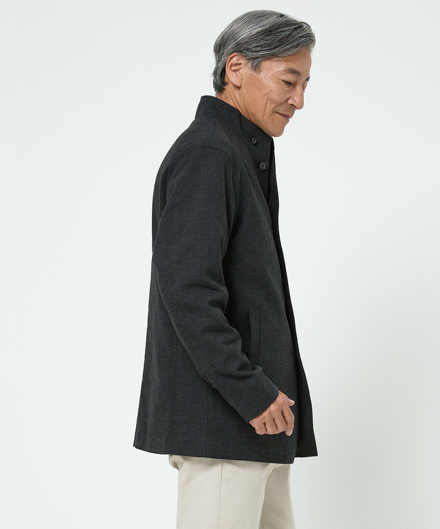 ジャージーメルトン スタンドカラー ジャケット