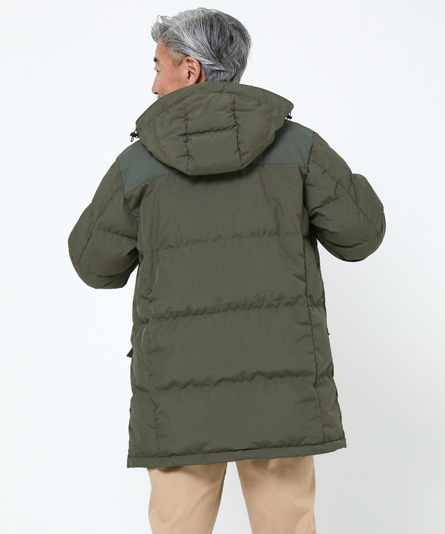 フード付き 切り替え ダウンコート