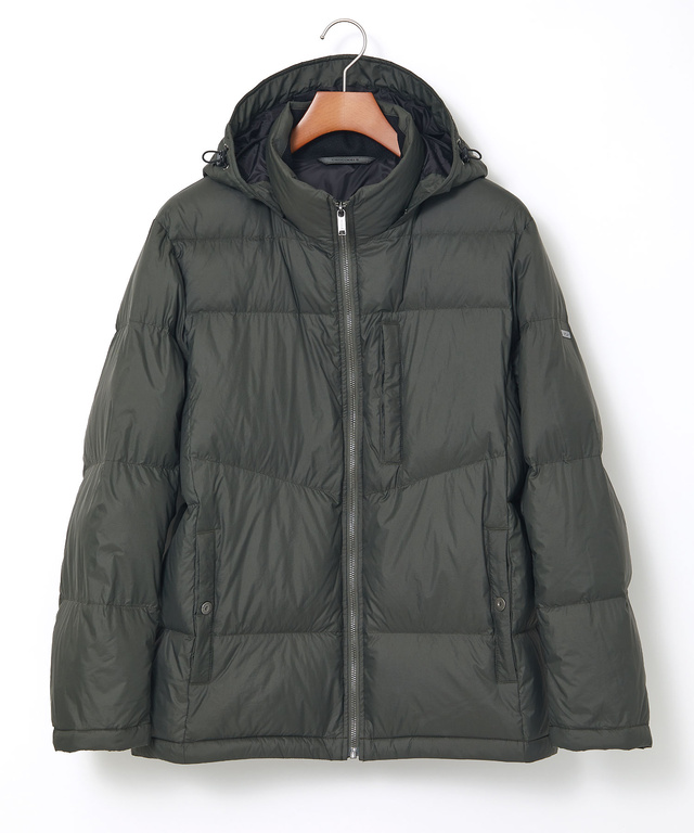 フード付き  スタンドカラー ダウンジャケット