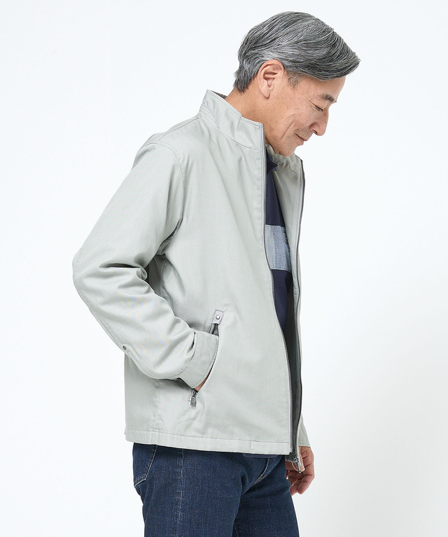 シャンブレーツイル ジップ ブルゾン【吸汗速乾】