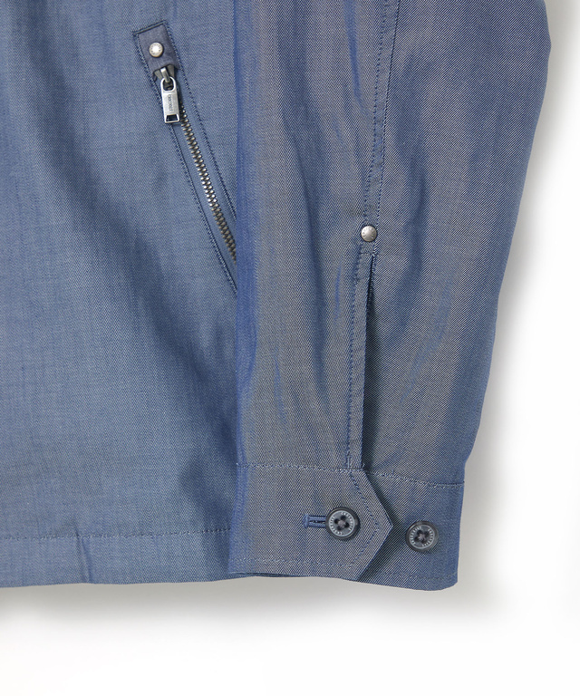 シャンブレーツイル ジップ ブルゾン【吸汗速乾】