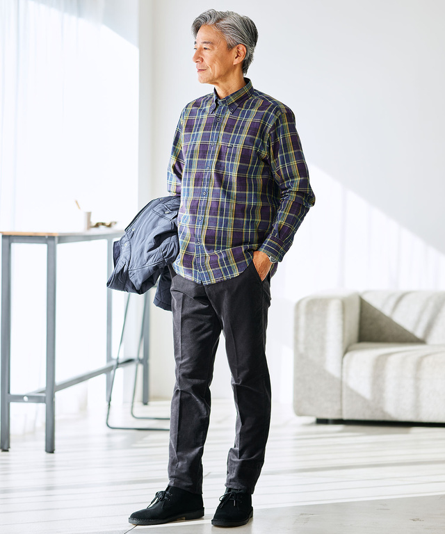 裏起毛 テーパード パンツ