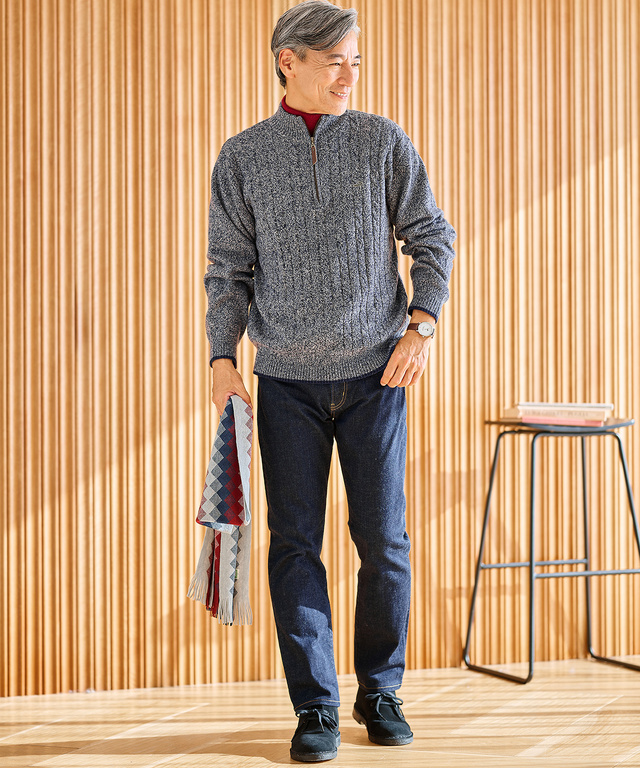 5ポケット テーパード デニムパンツ