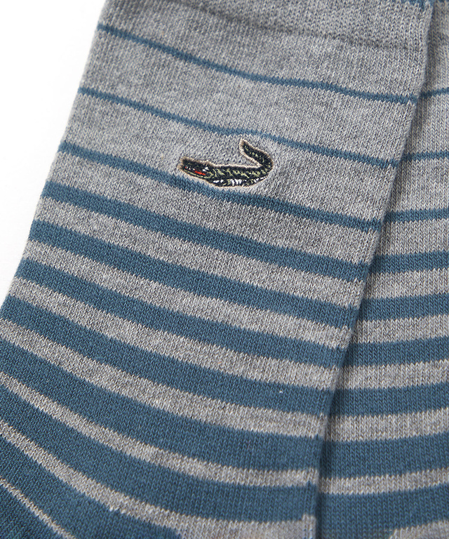 パネルボーダー ミドル丈 ソックス