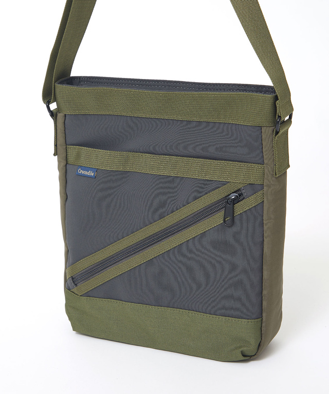 ナイロン ジップデザイン ショルダーバッグ