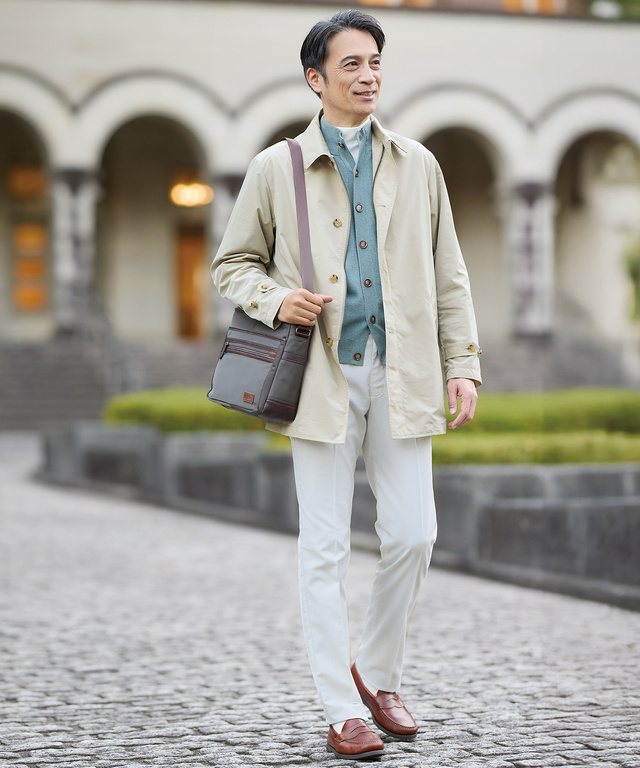 ナイロン フロントポケット ショルダーバッグ