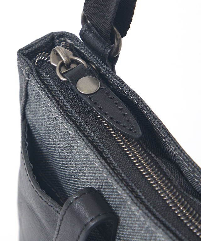 杢調 レザーポケット サコッシュ