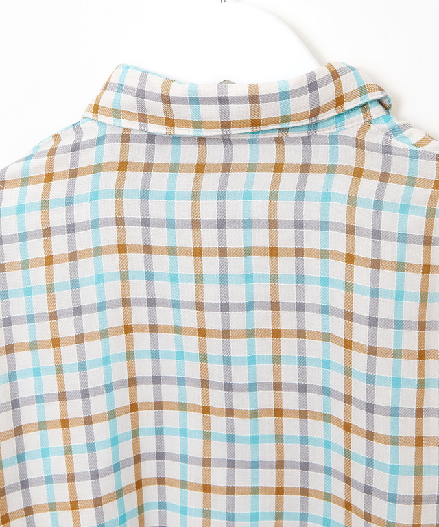 ダブルガーゼ チェック柄 ブラウス