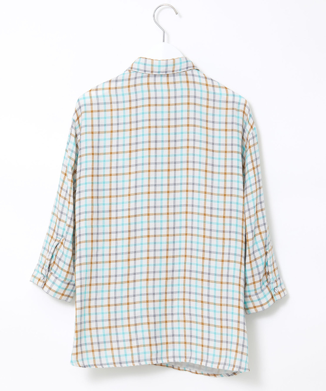 ダブルガーゼ チェック柄 ブラウス