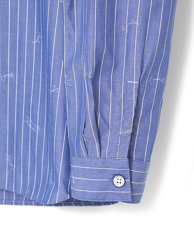 スキッパーカラー ストライプ ブラウス