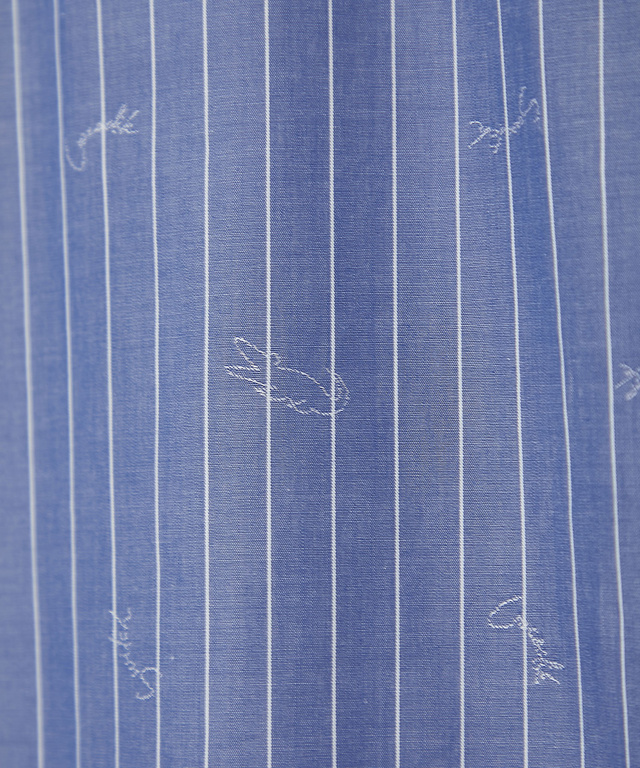 スキッパーカラー ストライプ ブラウス