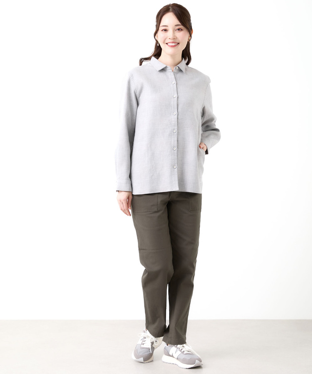 ポケット付き コットン 接結起毛  ブラウス