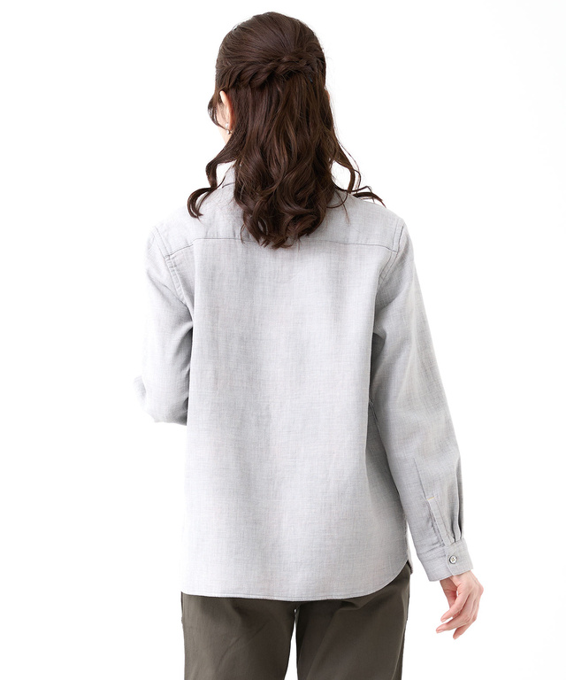 ポケット付き コットン 接結起毛  ブラウス