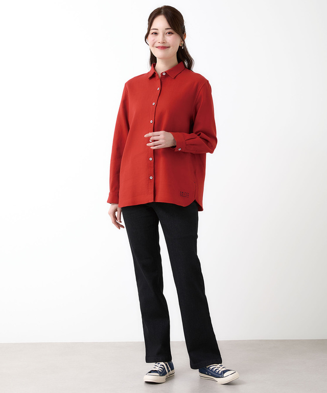 ポケット付き コットン 接結起毛  ブラウス