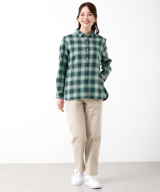 ポケット付き コットン 接結起毛  ブラウス