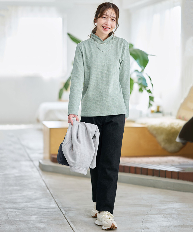 ポケット付き コットン 接結起毛  ブラウス