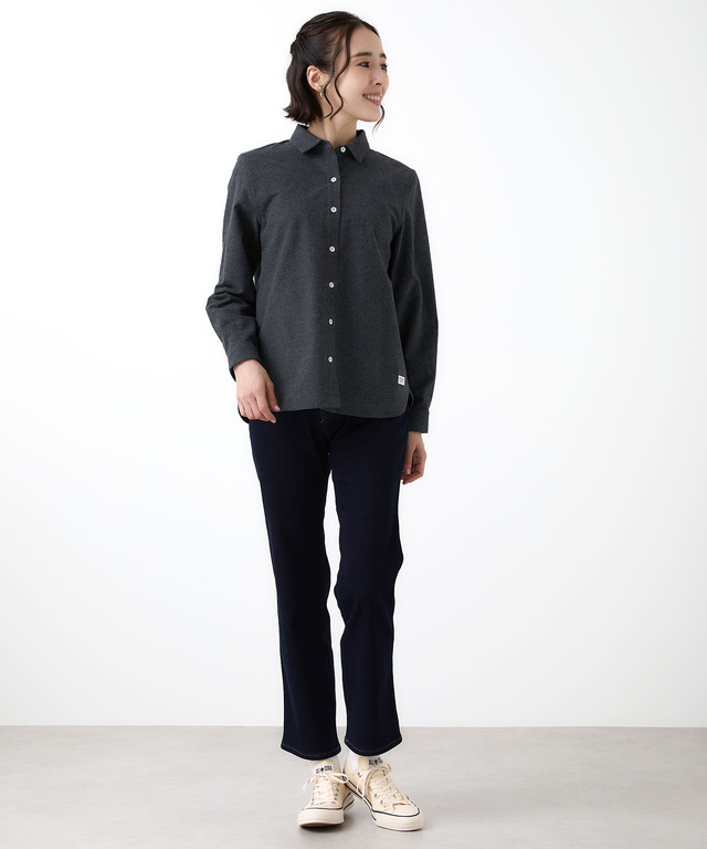 フランネル コットン ブラウス