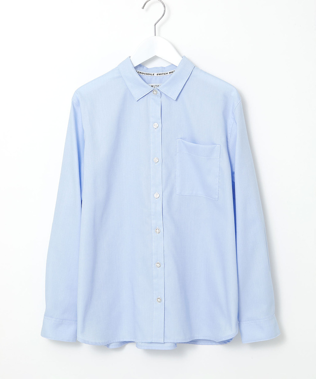 ノンアイロン コットン 無地 ブラウス【シワになりにくい】