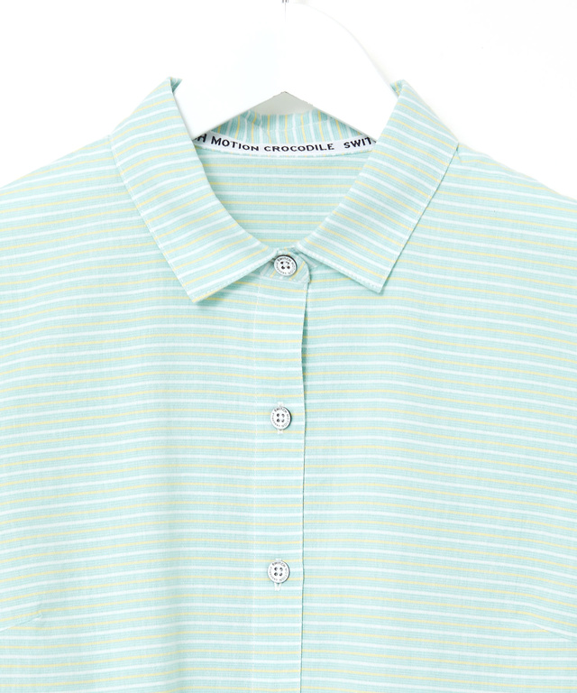 コットン デザイン 七分袖 ブラウス