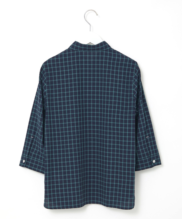 コットン デザイン 七分袖 ブラウス