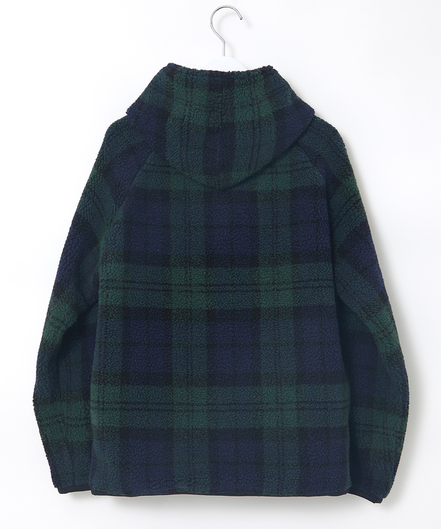 チェック柄 フリース パーカ【洗濯機洗いOK】