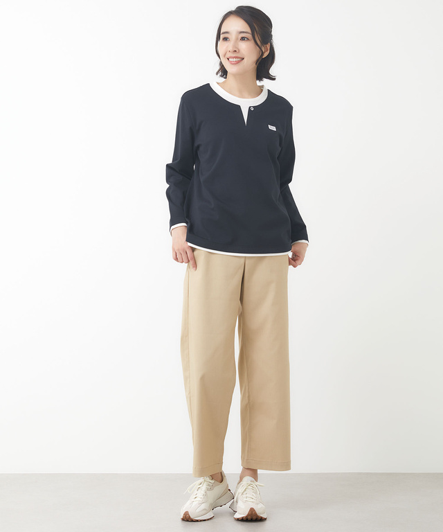 ストレッチポンチ レイヤード風 カットソー