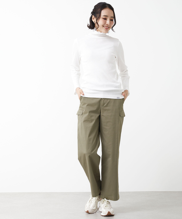 リブ メローハイネック カットソー