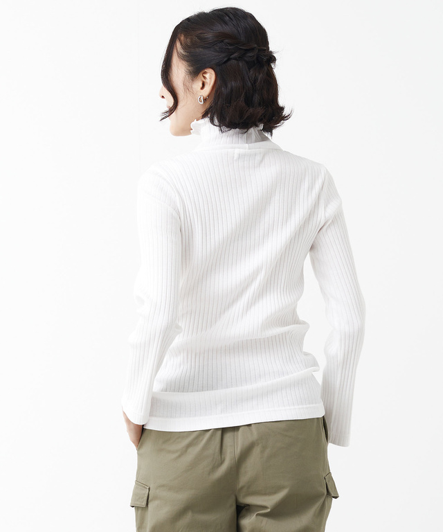リブ メローハイネック カットソー