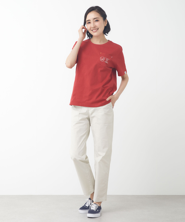 クルーネック プリント Tシャツ【ウガンダオーガニックコットン】