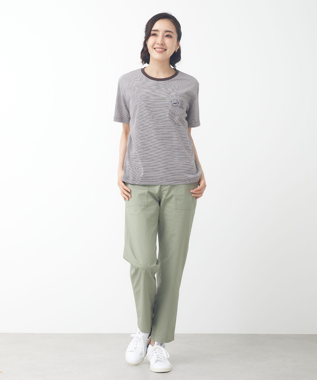 クルーネック プリント Tシャツ【ウガンダオーガニックコットン】