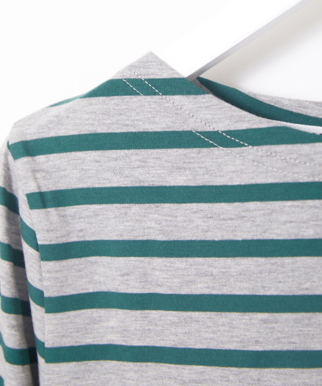 スノーコットン ボーダー 七分袖Tシャツ【接触冷感】