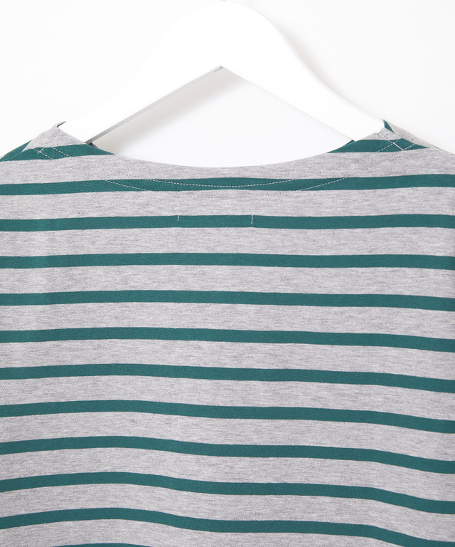 スノーコットン ボーダー 七分袖Tシャツ【接触冷感】