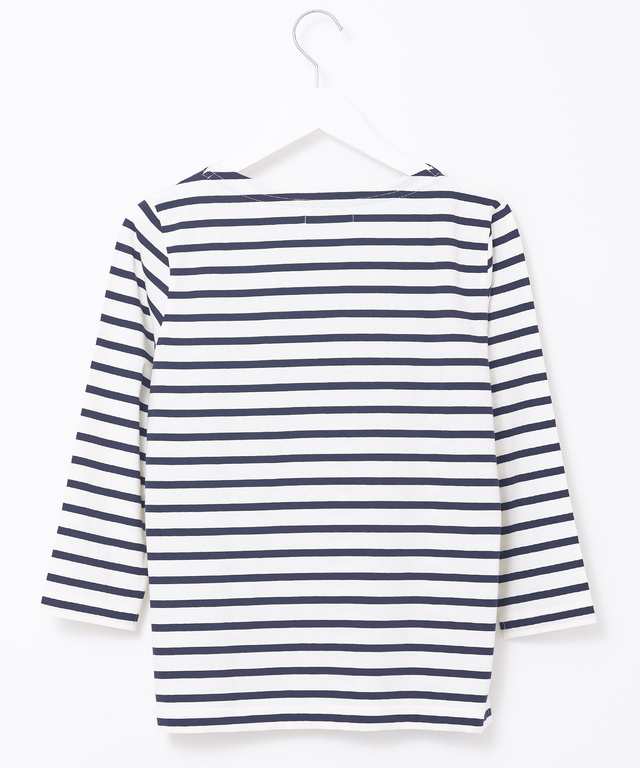 スノーコットン ボーダー 七分袖Tシャツ【接触冷感】
