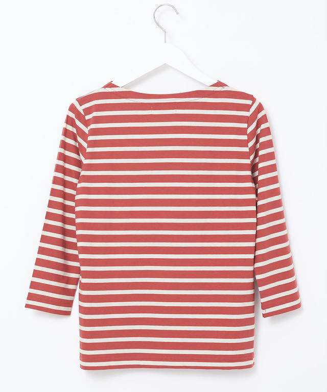 スノーコットン ボーダー 七分袖Tシャツ【接触冷感】