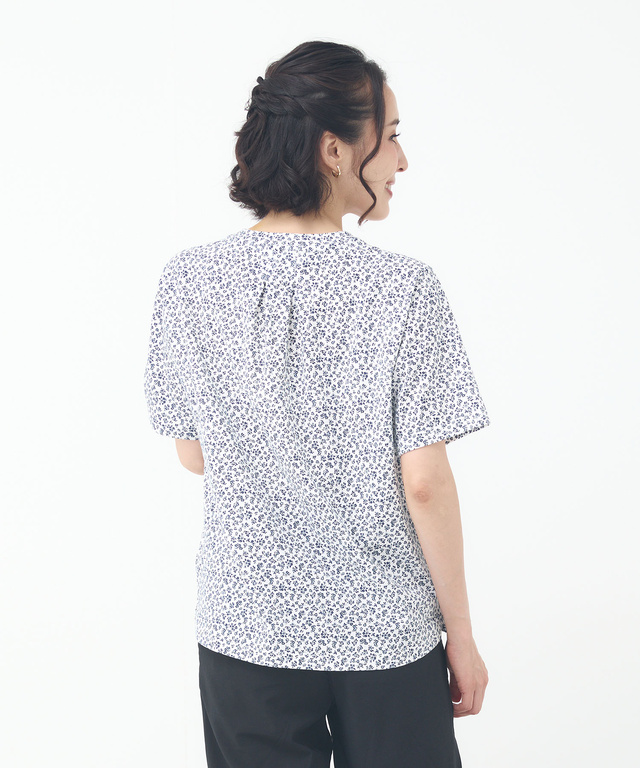 小花柄 レイヤード風 Tシャツ